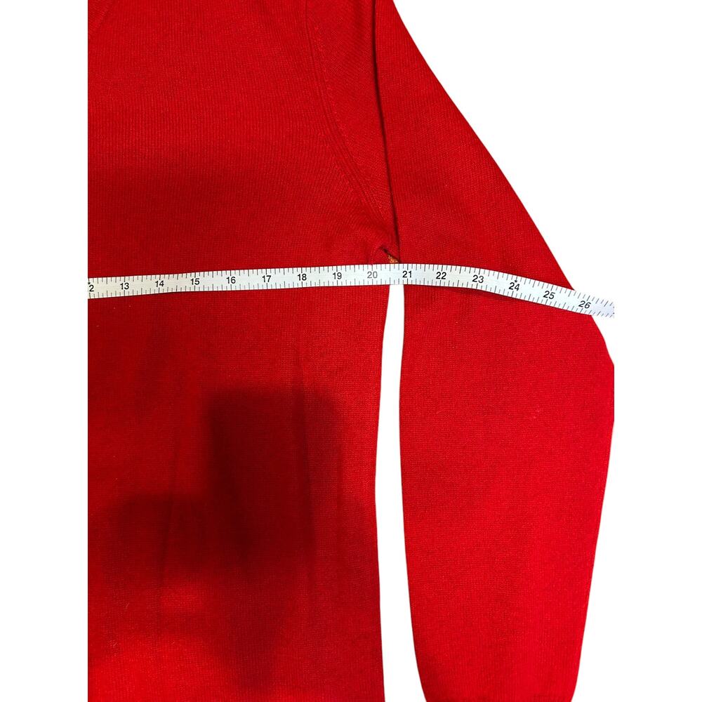 CASHMERE CLUB ROOM Men's V Neck Sweater MEDIUM Luxury Red 100% Cashmere - Picture 5 of 5